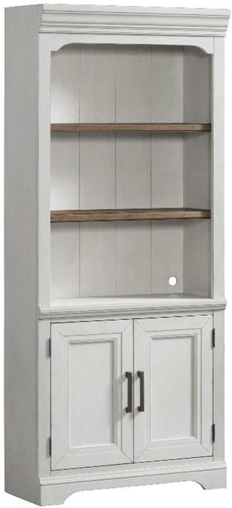 Contemporary White Oak Bookcase Set Shelf Organizer