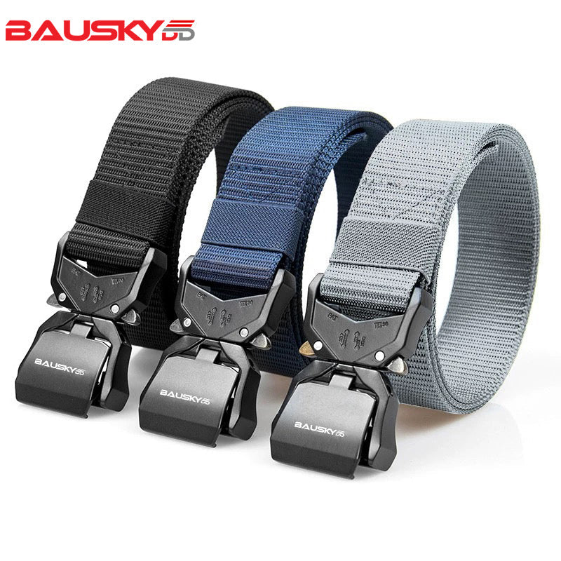 Quick-Release Tactical Belt - Casual, Youthful, Outdoor Sports Belt with Woven Nylon and a Buckle Closure
