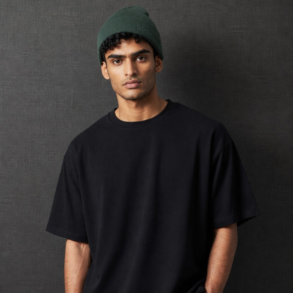 K5001E | ORTLES - Unisex Knit Beanie Made in Italy. Green