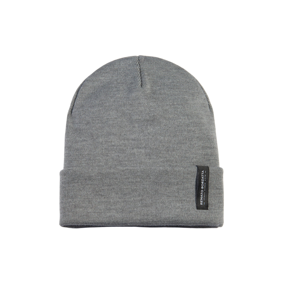 RB5005AF | CIMONE Unisex Knit Beanie in a Tubular Wool Blend Made in Italy. Medium Grey. One Size