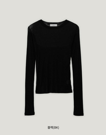 LucyLiu See-Through Round T-Shirts