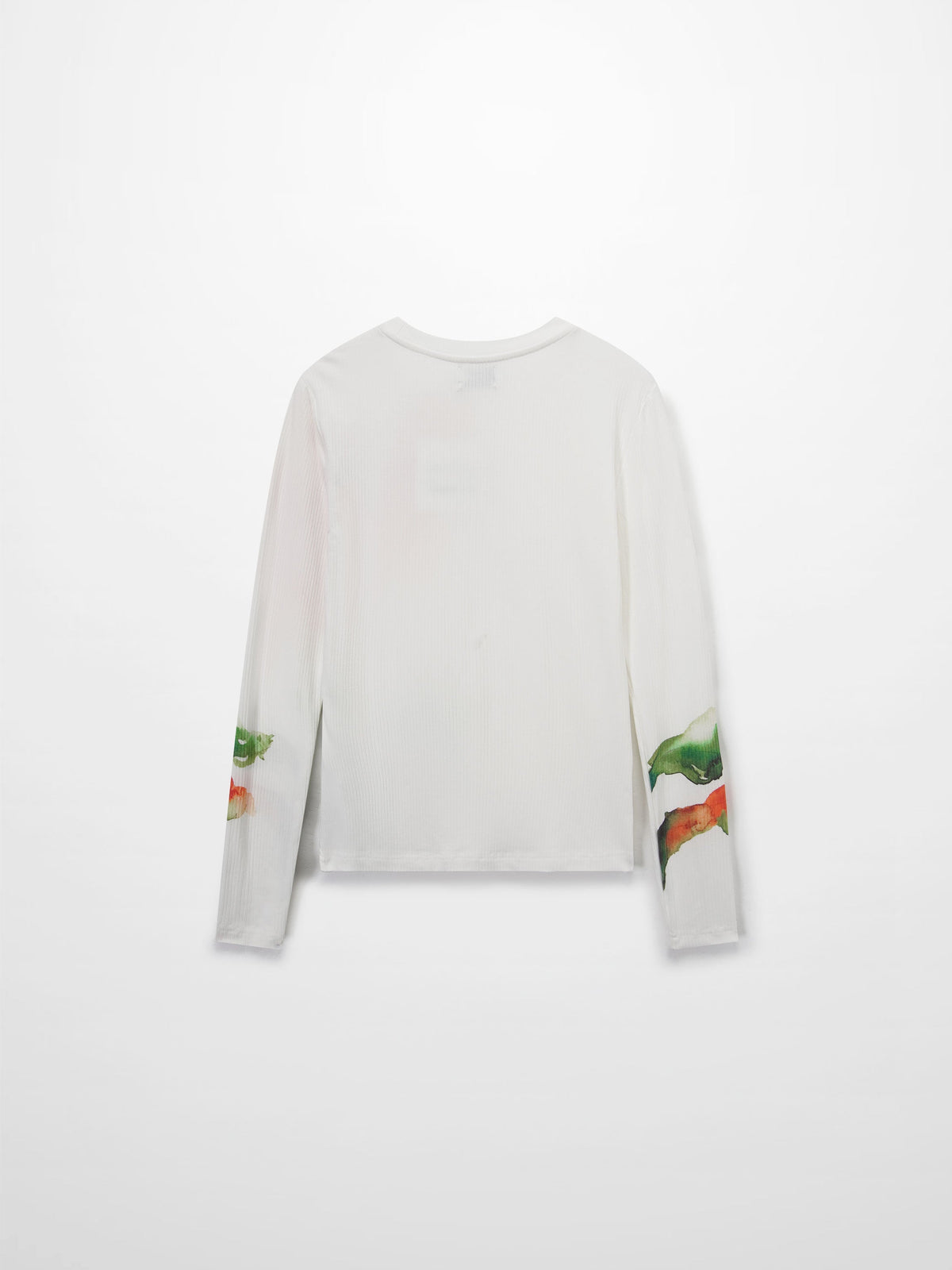 Printed Ribbed T-Shirts-White Flower Pop-2