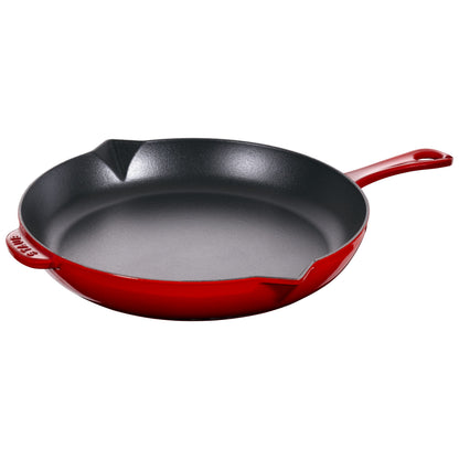 STAUB Pans 26 cm / 10 inch Cast Iron Frying Pan With Pouring Spout, Cherry (Visual Imperfections - B STOCK)