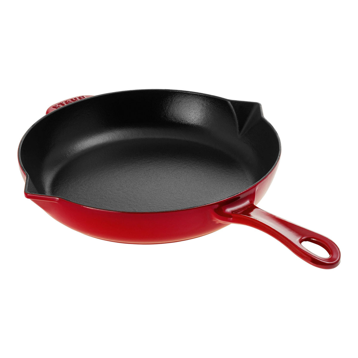 STAUB Pans 26 cm / 10 inch Cast Iron Frying Pan With Pouring Spout, Cherry (Visual Imperfections - B STOCK)