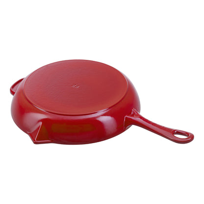 STAUB Pans 26 cm / 10 inch Cast Iron Frying Pan With Pouring Spout, Cherry (Visual Imperfections - B STOCK)