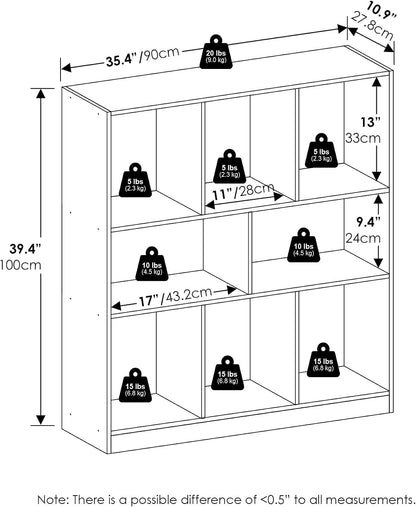 White 8 Cube Horizontal Storage Bookshelf Organizer