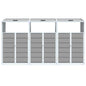 NNEVL Wheelie Bin Storage for Triple Bins Grey 216x81x115 cm Steel