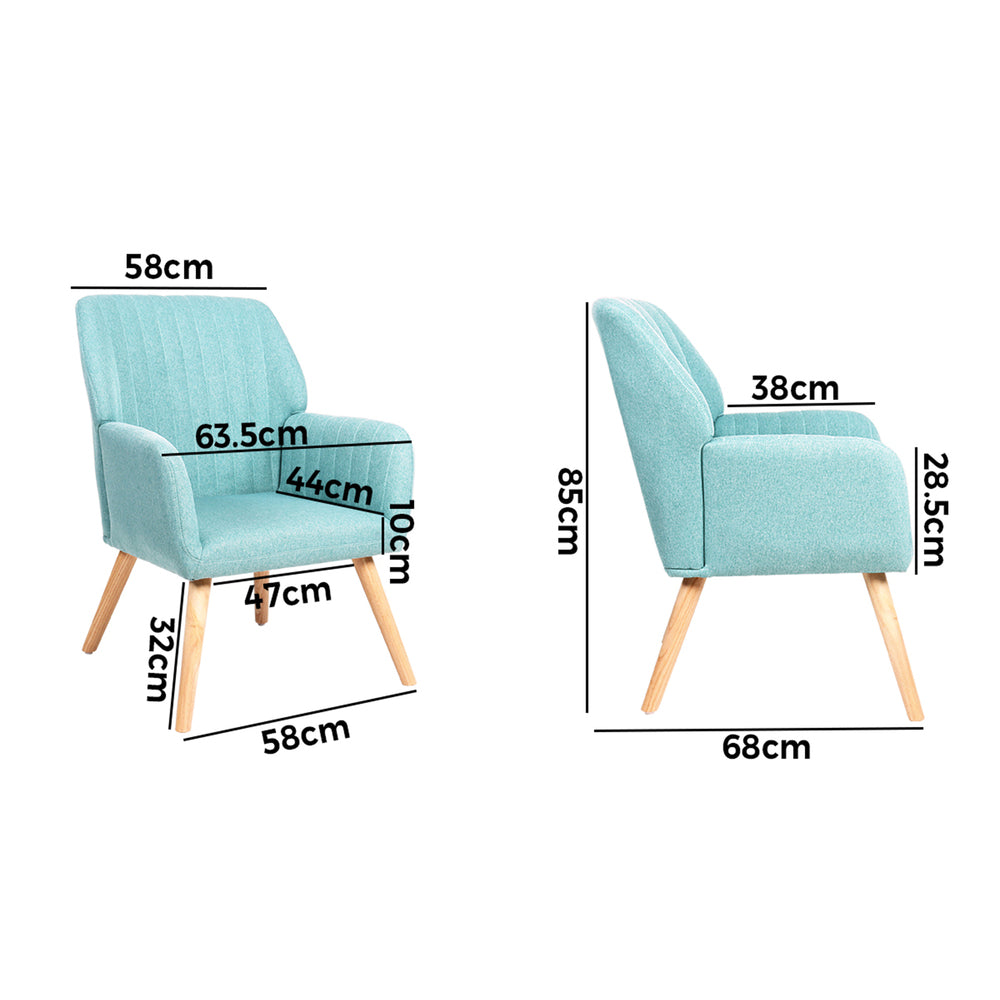 NNEED Armchair Fabric Couches Blue