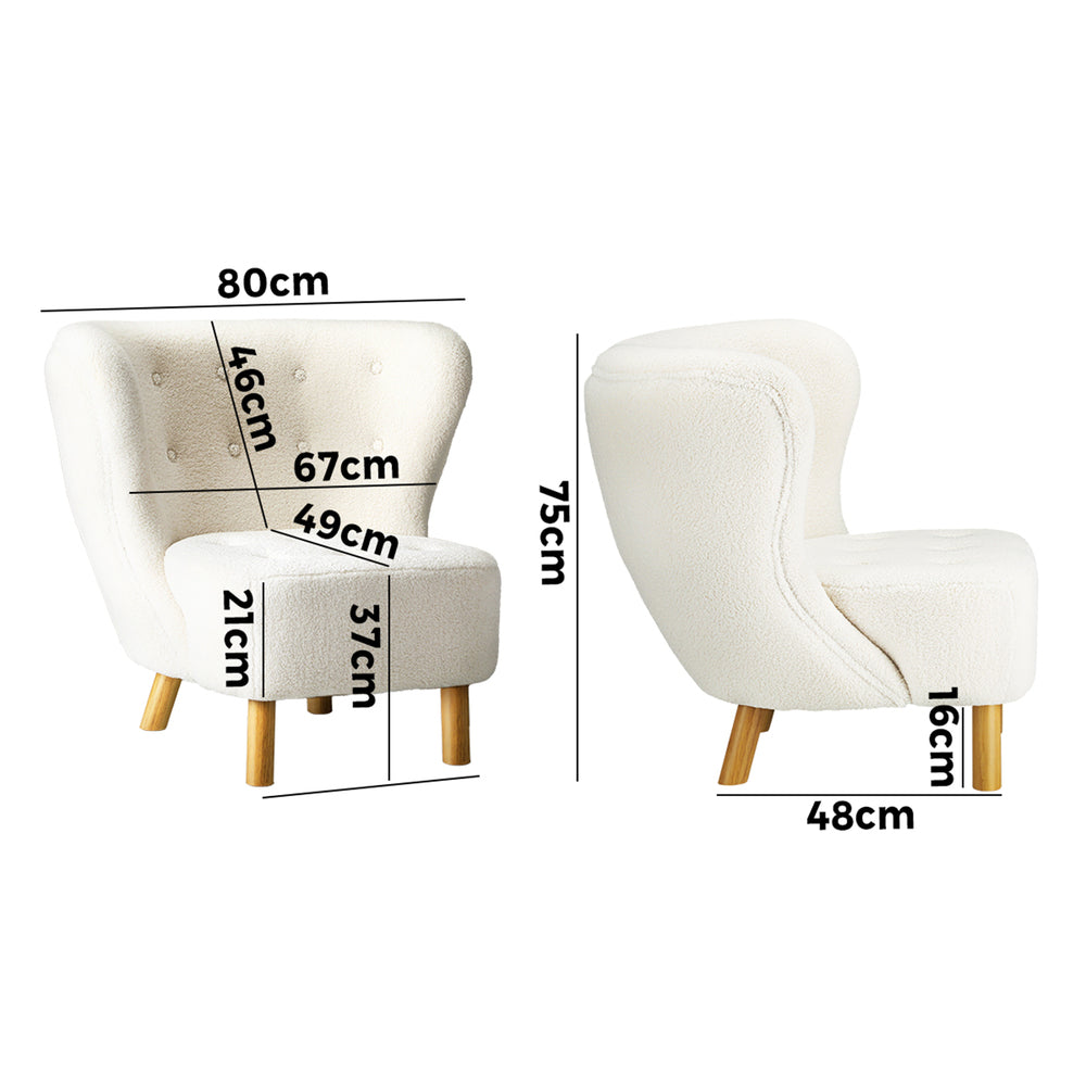 NNEED Armchair Accent Couches Sofa White
