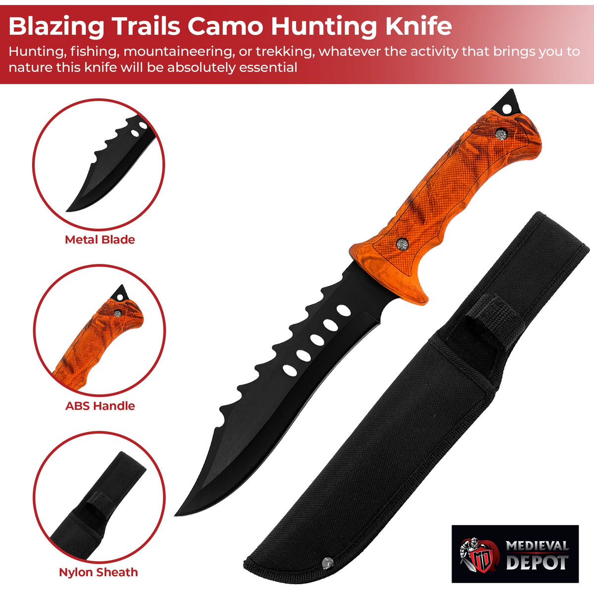 Blazing Trails Camo Hunting Knife