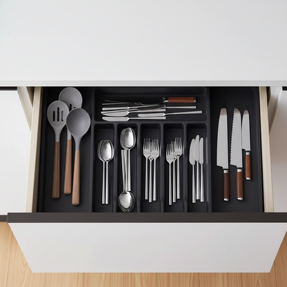 Expandable Cutlery Drawer Organizer – Adjustable Silverware Tray