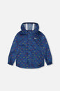 Packable Windbreaker In Polyester Blue Car Print
