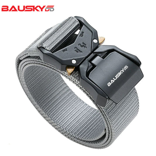 Quick-Release Tactical Belt - Casual, Youthful, Outdoor Sports Belt with Woven Nylon and a Buckle Closure