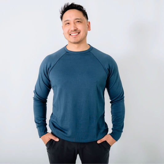 Adult Unisex/Men's Bamboo Raglan Pullover | Navy