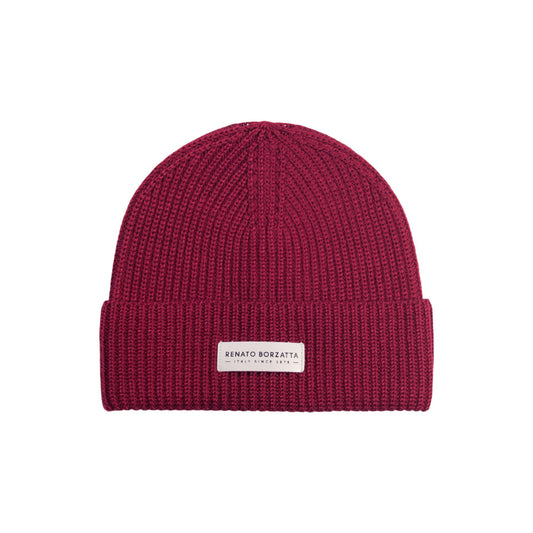 RB5003X | CERVINO Wool Blend Knit Hat Made in Italy, Bordeaux Color