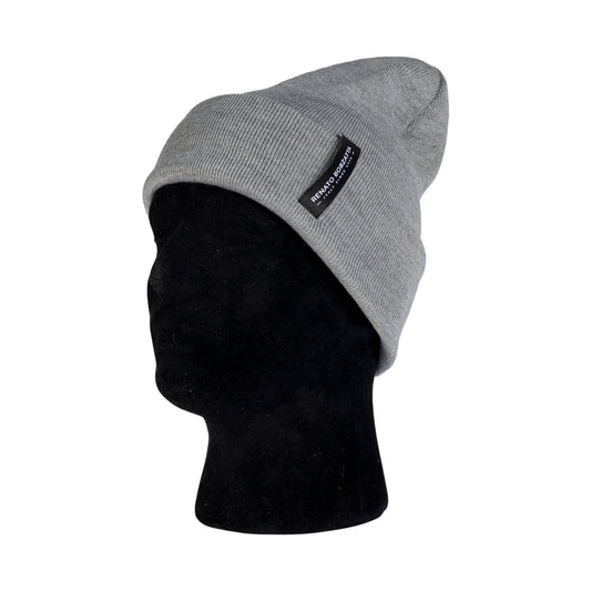RB5005AF | CIMONE Unisex Knit Beanie in a Tubular Wool Blend Made in Italy. Medium Grey. One Size