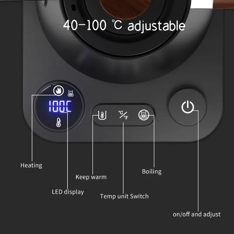 1200W Intelligent Constant Temperature Electric Kettle Hand Brewed Coffee Pot Gooseneck Pot Used for Brewing Milk Powder-4