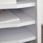 Organiseur bureau bois blanc avec 4 couches fournitures support d'imprimante dim. 35,5L x 25l x 28,6H cm