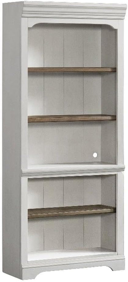 Contemporary White Oak Bookcase Set Shelf Organizer