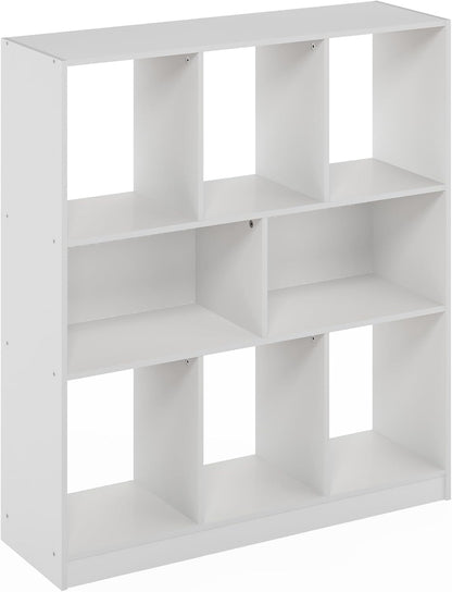 White 8 Cube Horizontal Storage Bookshelf Organizer