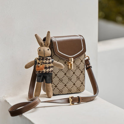 Caffrey Vintage Monogram Phone Crossbody Bag