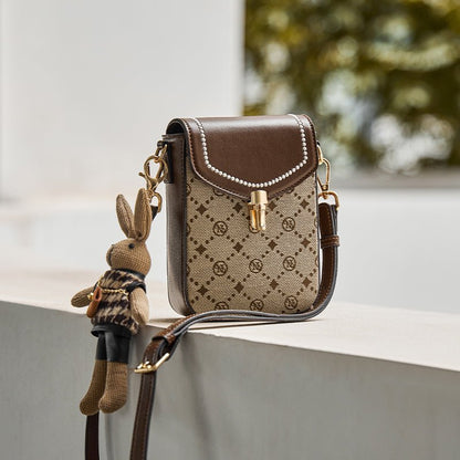 Caffrey Vintage Monogram Phone Crossbody Bag