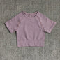 Women Yoga Shirts Short Sleeve Crop Top Gym Tops Fitness Running Workout Sport T-Shirts Sports Wear