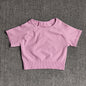 Women Yoga Shirts Short Sleeve Crop Top Gym Tops Fitness Running Workout Sport T-Shirts Sports Wear
