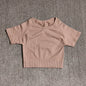 Women Yoga Shirts Short Sleeve Crop Top Gym Tops Fitness Running Workout Sport T-Shirts Sports Wear